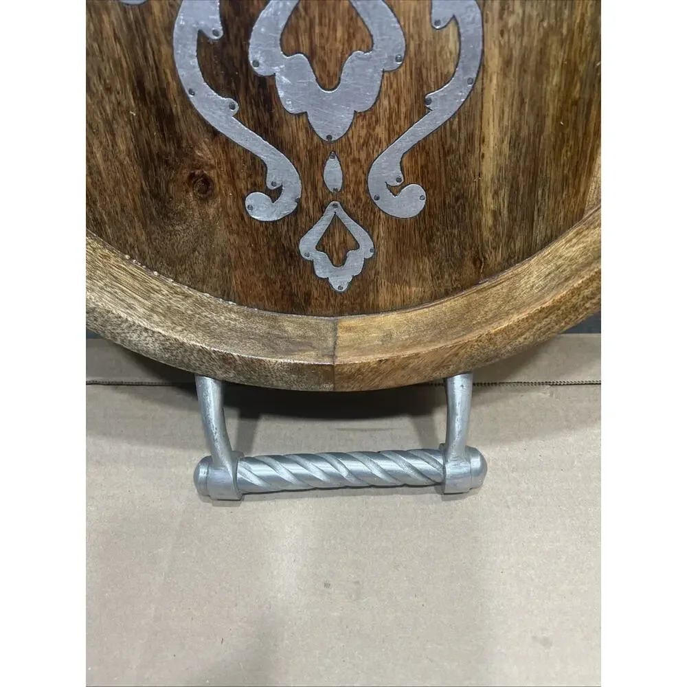 GG Collection Heritage Collection Oval Tray Featuring A Hand-Carved Metal Handle